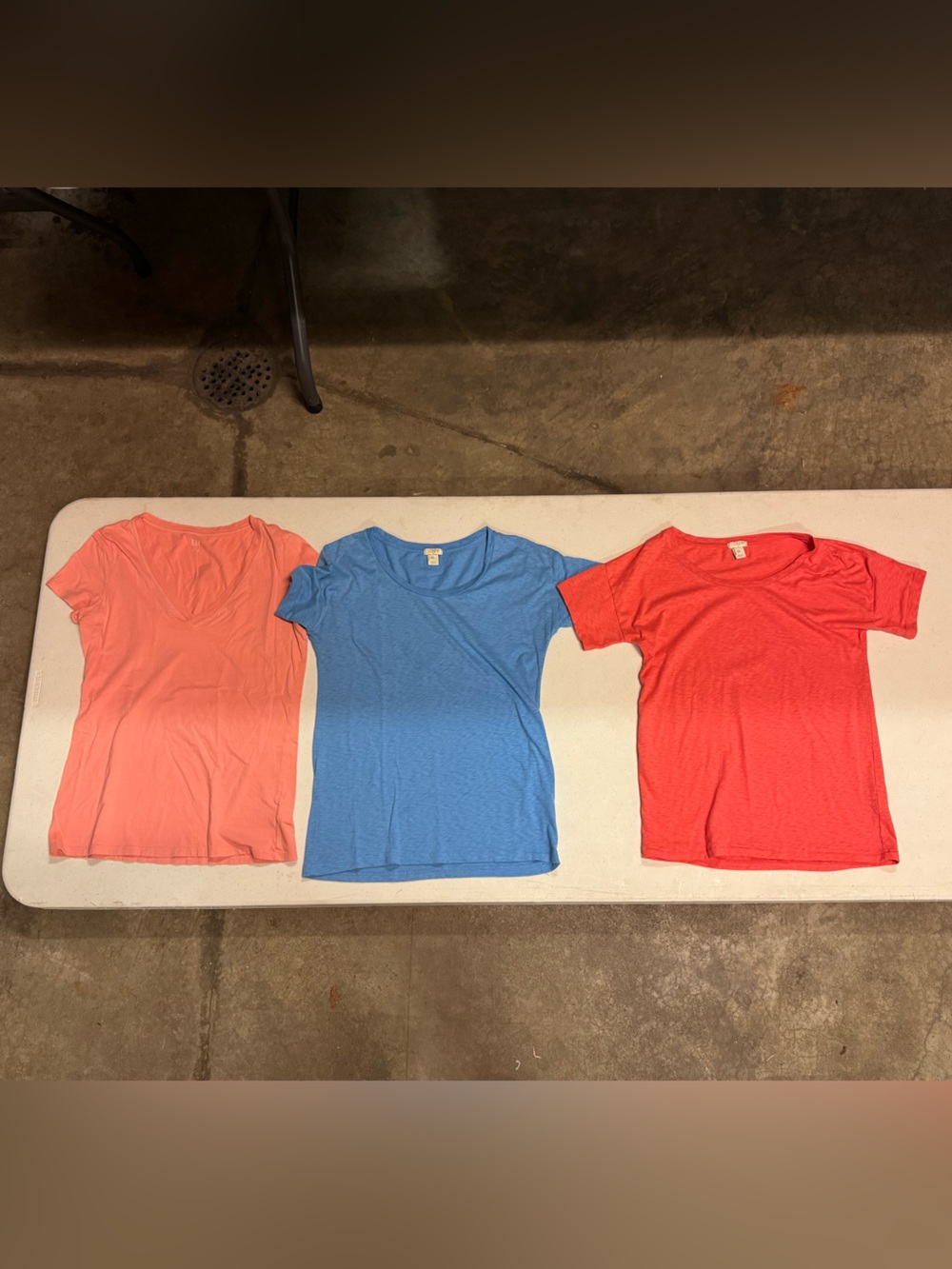 J. Crew Women’s Short Sleeve Tees - Coral, Blue, Red-Orange